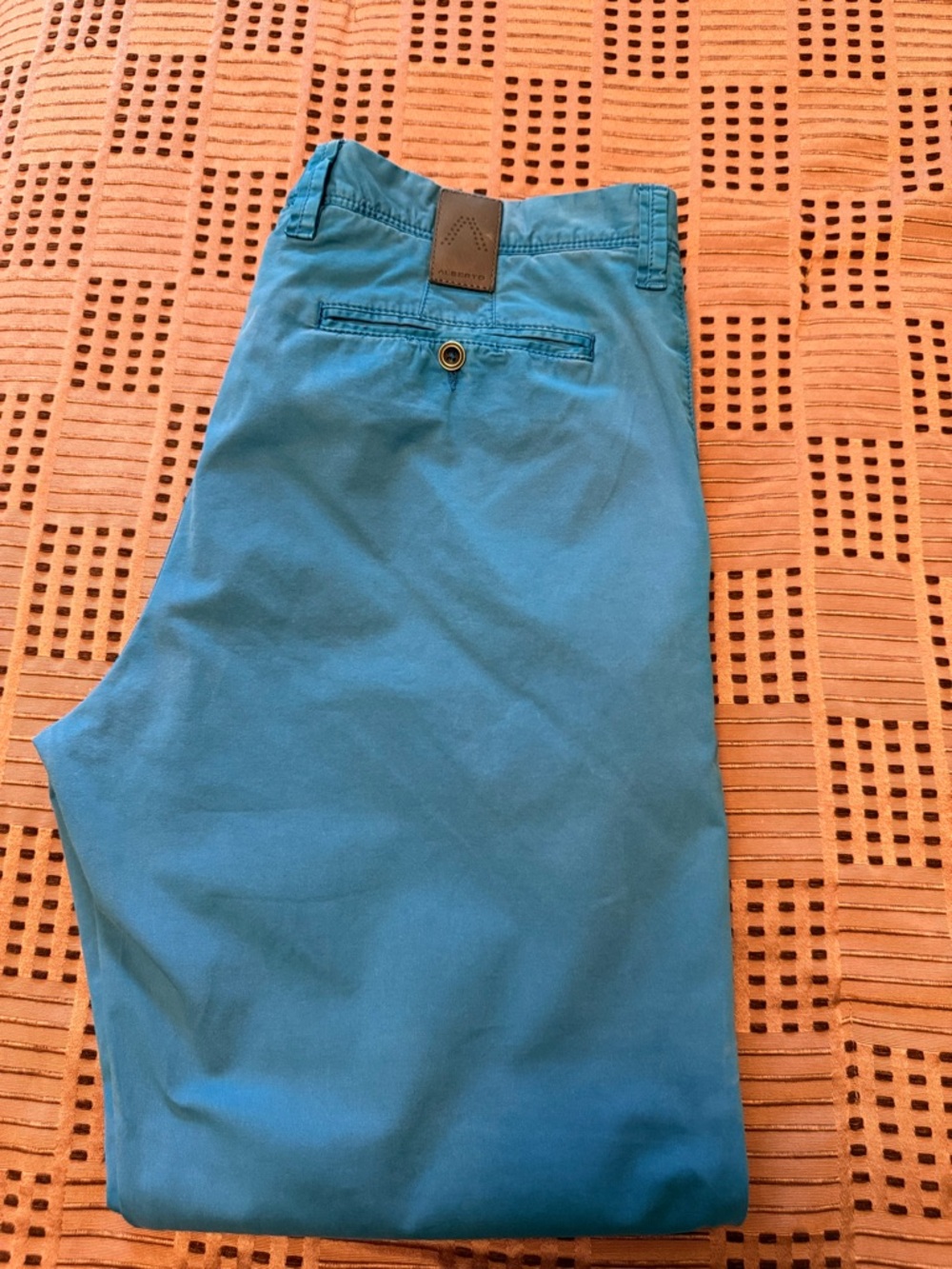 Alberto Men's Teal Chino Pants - Classic Lightweight Style